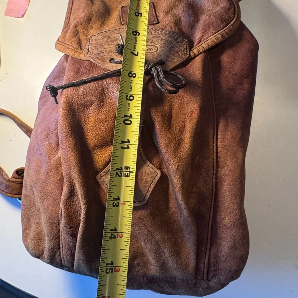 Vintage Brown High End Fauna Women’s Retro Boho Leather Backpack Sweden RARE